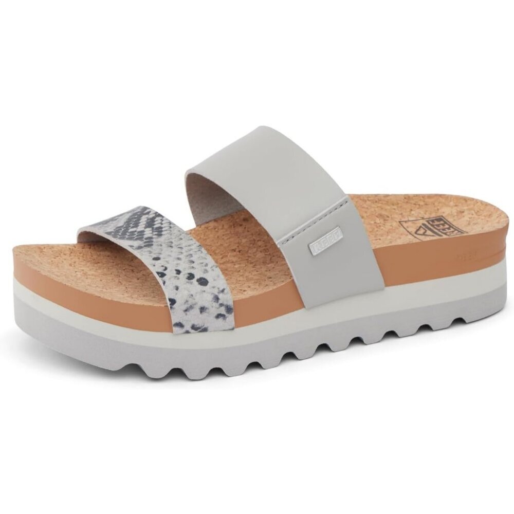 Women's Slide Sandal Snake Duo Open Toe Slip-on Hi Platform Heel Double Strap